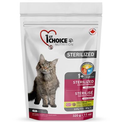 1st Choice (Фест Чойс) Sterilized - Сухой корм с курицей для стерилизованных взрослых кошек 320 г