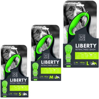 M-Pets (М-Петс) Liberty Dog Retractable Leash - Поводок-рулетка для собак S Зеленый