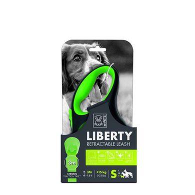 M-Pets (М-Петс) Liberty Dog Retractable Leash - Повідець-рулетка для собак S Зелений