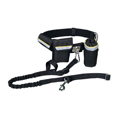 Trixie (Трикси) Waist Belt with Leash- Ремень поясной с поводком для собак комплект Черный