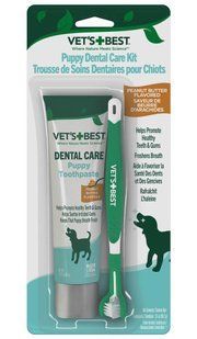 VET`S BEST (Ветс Бест) Dental Puppy Kit - Энзимная зубна паста 103 мл + зубна щітка для щенков
