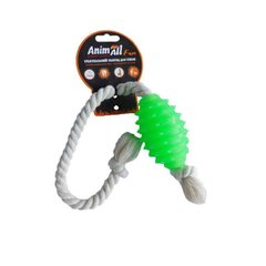 AnimAll (ЭнимАлл) Fun - Игрушка граната с канатом для собак 8 см Зеленый