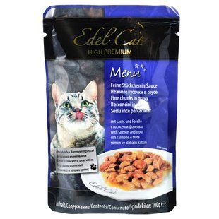 Edel (Едел) Cat Menu - Пауч з лососем і фореллю в ніжному соусі для котів 100 г