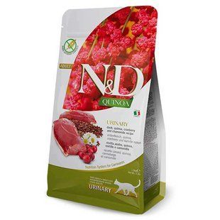 Farmina (Фарміна) N&D Quinoa Urinary Duck&Cranberry Adult - Беззерновий сухий корм з качкою, кіноа і журавлиною для профілактики сечокам'яної хвороби у котів, 5 кг