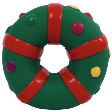 M-Pets (М-Петс) Christmas Dog Toy Festive Wreath - Різдвяна іграшка Святковий вінок для собак, 9х9х5 см
