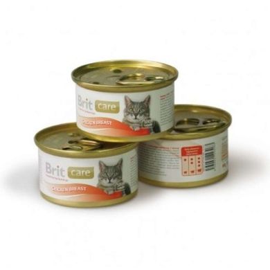 Brit Care (Брит Кеа) Chicken Breast - Консервы с куриной грудкой в соусе для взрослых кошек 80 г