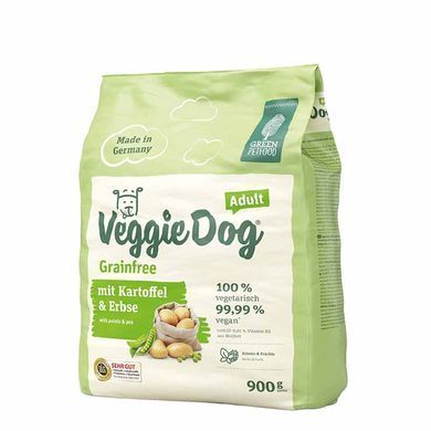 Green Petfood (Грін Петфуд) VeggieDog Grainfree Adult - Сухий вегетаріанський корм для дорослих собак із картоплею та горохом, 900 г