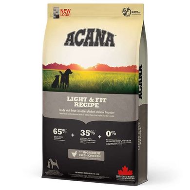 Acana (Акана) Light & Fit Recipe – Сухий корм з м'ясом курчат для дорослих собак з надмірною вагою 340 г