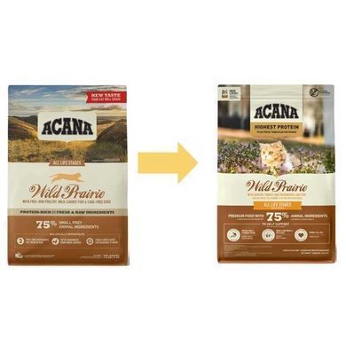 Acana (Акана) Wild Prairie Cat - Сухой корм с курицей и рыбой для котят и кошек, 1,8 кг