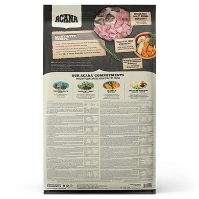 Acana (Акана) Light & Fit Recipe – Сухий корм з м'ясом курчат для дорослих собак з надмірною вагою 340 г