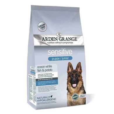 Arden Grange (Арден Грандж) Puppy/Junior Sensitive - Сухий корм з океанічною білою рибою і картоплею для цуценят з чутливим травленням 2 кг
