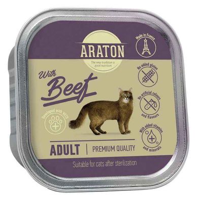 Araton (Аратон) Adult cat with Beef - Вологий корм з яловичиною для дорослих стерилізованих котів 85 г