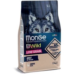 Monge (Монж) BWild Low Grain Goose Adult All Breeds - Низькозерновий сухий корм з м'яса гусака для дорослих собак усіх порід 2,5 кг