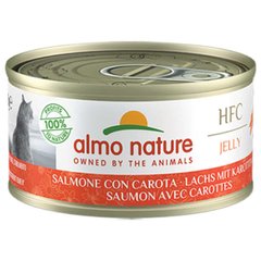 Almo Nature (Альмо Натюр) HFC Jelly Adult Cat Salmon&Carrot - Консервований корм з лососем та морквою для дорослих котів (шматочки в желе) 70 г