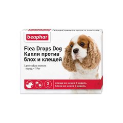 Beaphar (Беафар) Flea Drops Dog - Капли от блох и клещей для собак мелких пород 3х0,37 мл