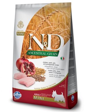 Farmina (Фармина) N&D Low Grain Dog Chicken & Pomegranate Adult Mini - Низкозерновой сухой корм с курицей и гранатом для собак мелких пород 800 г