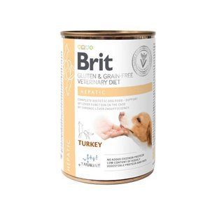 Brit Gf Veterinary Diet (Брит Ветеринари Диет) Dog Hepatiс - Влажный корм с индейкой и горошком для собак с заболеванием печени, 400 г