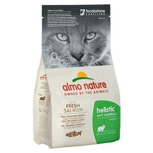 Almo Nature (Альмо Натюр) Holistic anti Hairball Cat Fresh Salmon - Сухой корм с лососем для выведения шерсти у кошек, 400 г