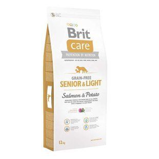 Brit Care (Бріт Кеа) Grain-free Senior & Light - Сухий беззерновий корм з лососем і картоплею для схильних до ожиріння собак похилого віку 1 кг