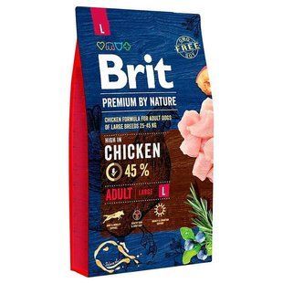 Brit Premium (Брит Премиум) by Nature Adult L - Сухой корм с курицей для взрослых собак крупных пород, 15 кг +15 кг