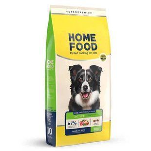 Home Food (Хоум Фуд) Adult Medium/Maxi - Сухой корм с ягненком с рисом для взрослых активных собак и юниоров средних и крупных пород, 10 кг + Ласощі M-Pets Chick&Calcium Bone 80 г