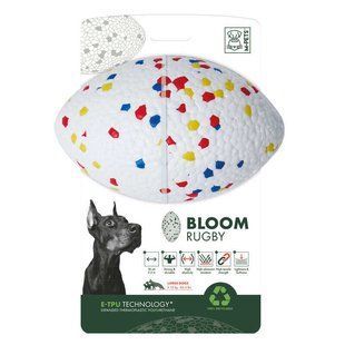 M-Pets (М-Петс) Bloom Rugby - Мяч-регби Блум для собак, Разноцветный, 14 см