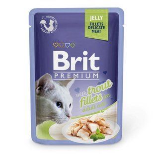 Brit Premium (Брит Премиум) Cat Trput fillets in Jelly - Влажный корм с кусочками из филе форели в желе для кошек 85 г