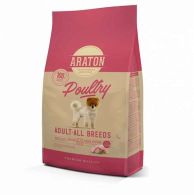 Araton (Аратон) Poultry Adult All Breeds - Сухой корм с мясом птицы для взрослых собак маленьких и средних пород 3 кг