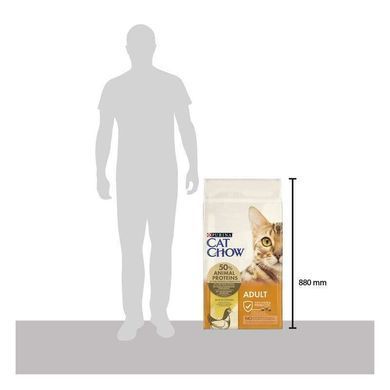 Cat Chow (Кэт Чау) Adult - Сухой полнорационный корм с курицей для взрослых кошек, 15 кг