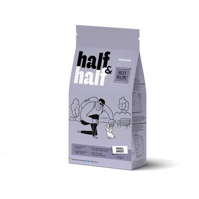 Half&Half (Хаф энд Хаф) сухой корм для взрослых собак маленьких пород, с говядиной, 2 кг