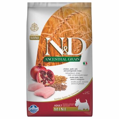 Farmina (Фарміна) N&D Low Grain Dog Chicken & Pomegranate Adult Mini – Низькозерновий сухий корм з куркою та гранатом для собак дрібних порід 800 г