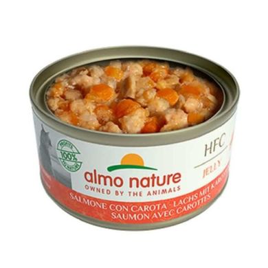 Almo Nature (Альмо Натюр) HFC Jelly Adult Cat Salmon&Carrot - Консервированный корм с лососем и морковью для взрослых кошек (кусочки в желе) 70 г