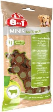8in1 (8в1) Minis Beef & Apple - Ласощі для собак c яловичиною і яблуком, 100 г