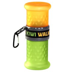 Kiwi Walker (Ківі Вокер) Travel Bottle 2in1 - Дорожня пляшка для їжі та води 750 мл/500 мл Помаранчево-зелений