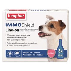 Beaphar (Беафар) IMMO Shield - Противопаразитарные капли для собак с диметиконом 1-15 кг