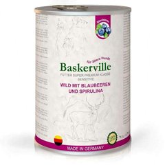 Baskerville (Баскервиль) Sensitive Wild Mit Blaubeeren und Spirulina - Консервы для собак с олениной, черникой и спирулиной 400 г