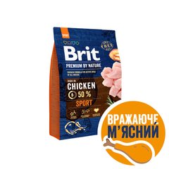 Brit Premium (Бріт Преміум) by Nature SPORT - Сухий корм з куркою для активних собак 3 кг