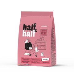 Half&Half (Хаф энд Хаф) сухой корм для котят, с говядиной, 300 г