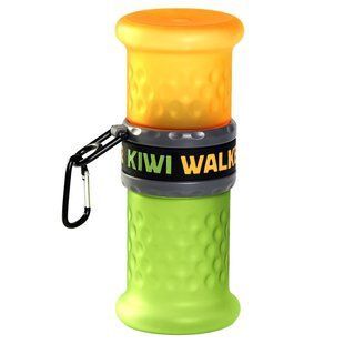 Kiwi Walker (Киви Вокер) Travel Bottle 2in1 - Дорожная бутылка для еды и воды 750 мл/500 мл Оранжево-зелёный
