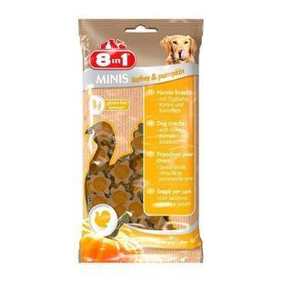 8in1 (8в1) Minis Turkey & Pumpkin - Лакомство для собак c индейкой и тыквой, 100 г