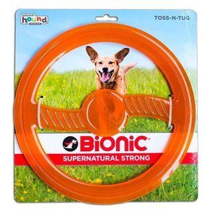 Bionic (Біонік) Opaque Toss-N-Tug Org &ndash; Іграшка суперміцна Тосс-Н-Таг Кільце для собак, Помаранчевий, 23х23х1 см