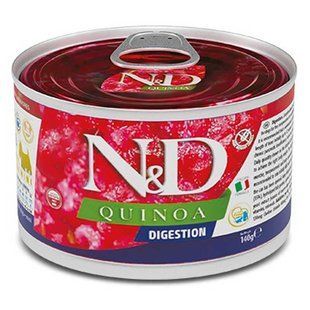 Farmina (Фармина) N&D Quinoa Digestion, Lamb & Fennel Adult Mini &ndash; Беззерновой консервированный корм с ягненком, киноа и фенхелем для улучшения пищеварения у собак мелких пород, 140 г