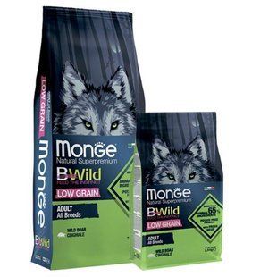 Monge (Монж) BWild Low Grain Wild Boar Adult All Breeds - Низкозерновой сухой корм с мясом дикого кабана для взрослых собак всех пород 2,5 кг