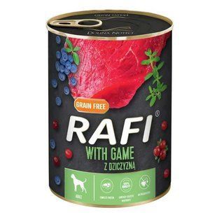 Rafi (Рафі) Dog with Game - Консервований корм з дичиною, лохиною та журавлиною для дорослих собак (паштет), 400 г