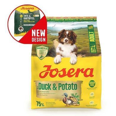 Josera (Йозера) Adult Duck & Potato - Сухий беззерновий корм з качкою і картоплею для дорослих собак усіх порід, 900 г Sale2!