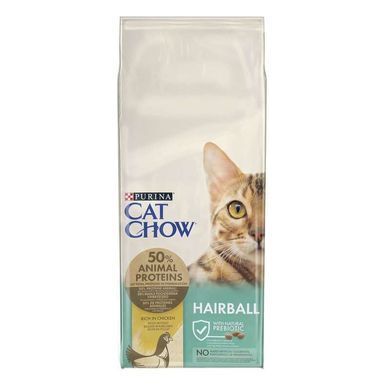 Cat Chow (Кэт Чау) Hairball Control - Сухой корм с курицей для кошек с контролем образования комков шерсти в Жкт, 1,5 кг