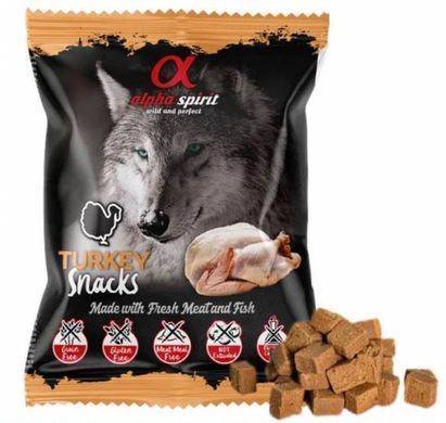 Alpha Spirit (Альфа Спирит) Dog Snacks Turkey - Полувлажное лакомство с индейкой для собак, 50 г