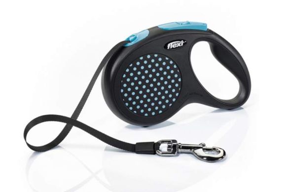 Flexi (Флексі) Design M - Поводок-рулетка для собак, стрічка (5 м, до 25 кг) M Блакитний