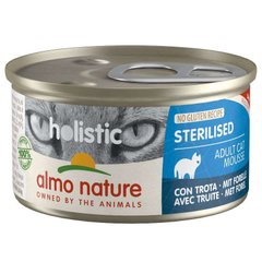 Almo Nature (Альмо Натюр) Holistic Sterilised Cat Trout - Консервированный корм с форелью для взрослых стерилизованных кошек (мусс) 85 г