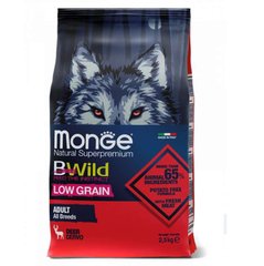 Monge (Монж) BWild Low Grain Wild Deer Adult All Breeds - Низькозерновий сухий корм із м'яса оленя для дорослих собак усіх порід 2,5 кг